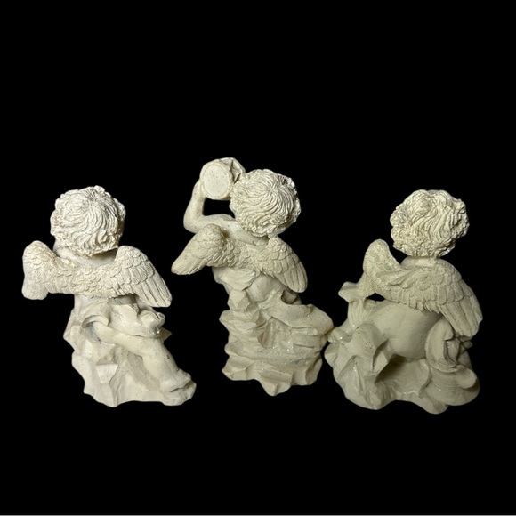 Set of 3 Vintage Cherub Angel Figurines - White Ceramic Collectibles 4” - Picture 2 of 9